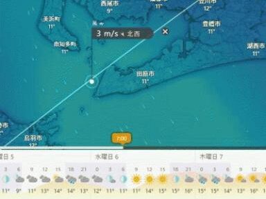 三河湾 12月6日からの天気予報