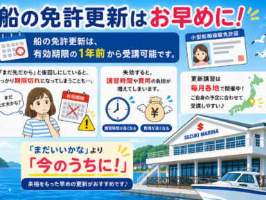 船の免許更新はお早めに