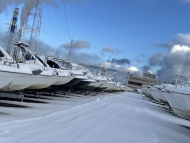 2025年マリーナ富山に積雪